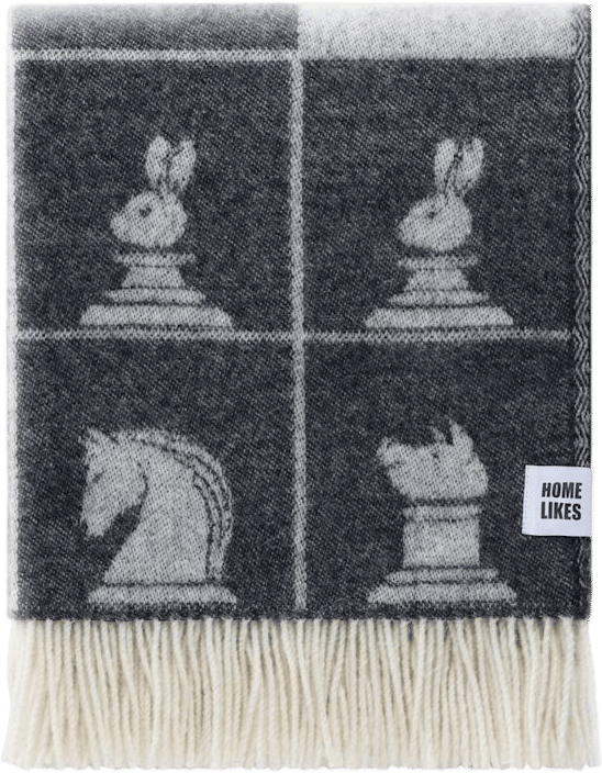 Monochrome Chess Wool Throw