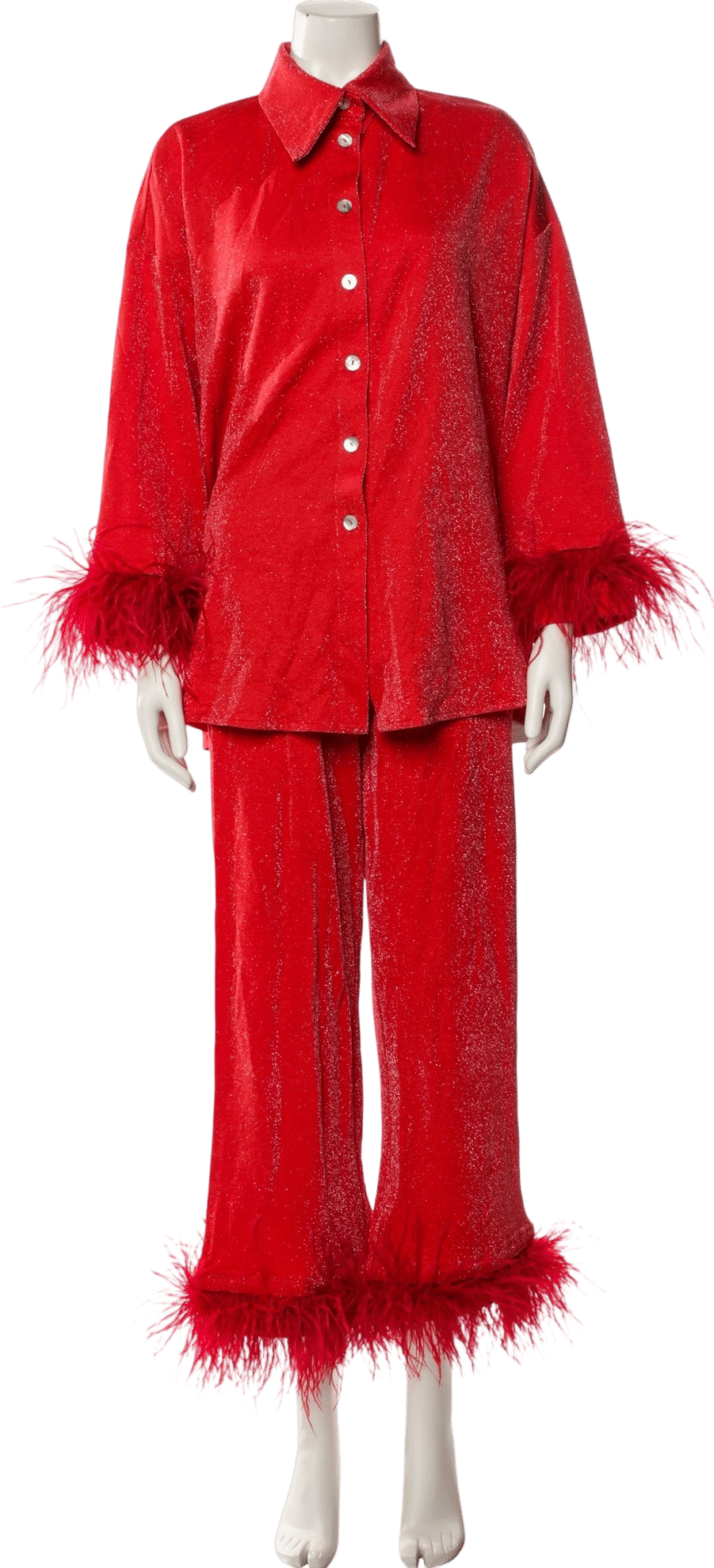 Feather Trim Pajamas