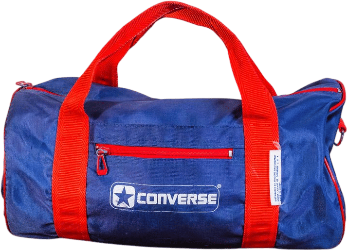Vintage 1990s Converse Navy Blue & Red Small Duffel Bag