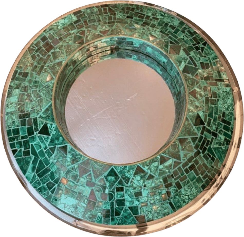 Italian Malachite Circular Mirror