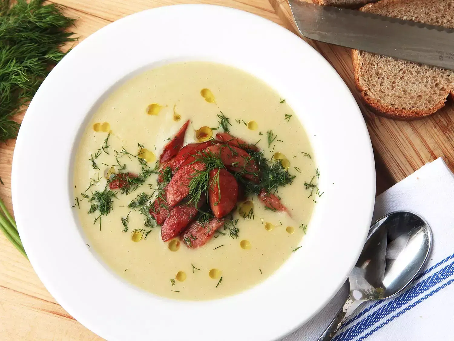 Easy Creamy Potato, Leek, and Sauerkraut Soup