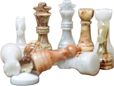 Handcrafted White & Green Onyx Marble Chess Set