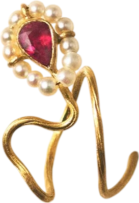Middle Iris Ruby Earring