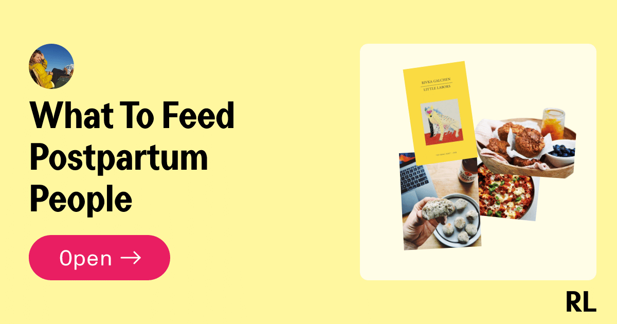 What To Feed Postpartum People