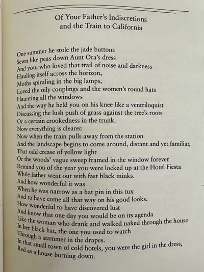 Of Your Father's Indiscretions and the Train to California