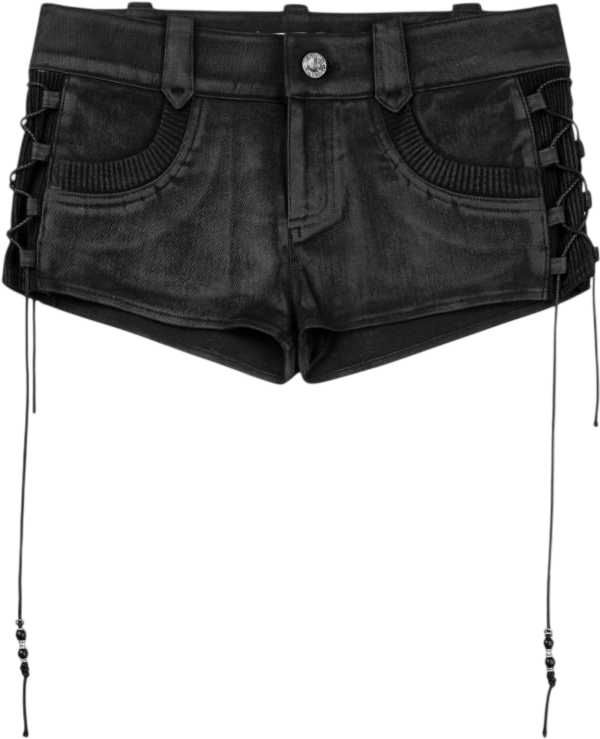 Waxed Lace-Up Shorts
