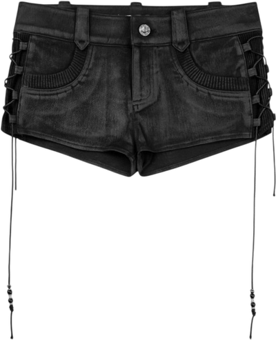 Waxed Lace-Up Shorts