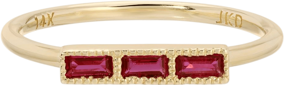 Jennie Kwon Designs Ruby Baguette Beam Ring