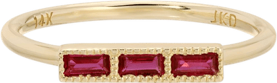 Ruby Baguette Beam Ring