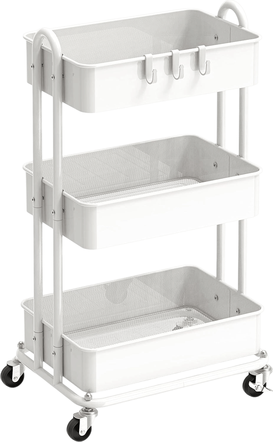 3-Tier Heavy Duty Metal Utility Rolling Cart
