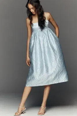 Mare Mare Square-Neck Babydoll Midi Dress