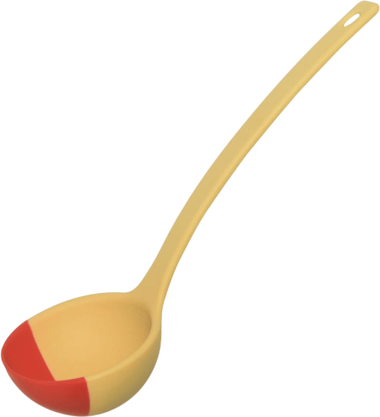 SCOUPS Soft Top Silicone Kitchen Ladle - Rhubarb & Custard