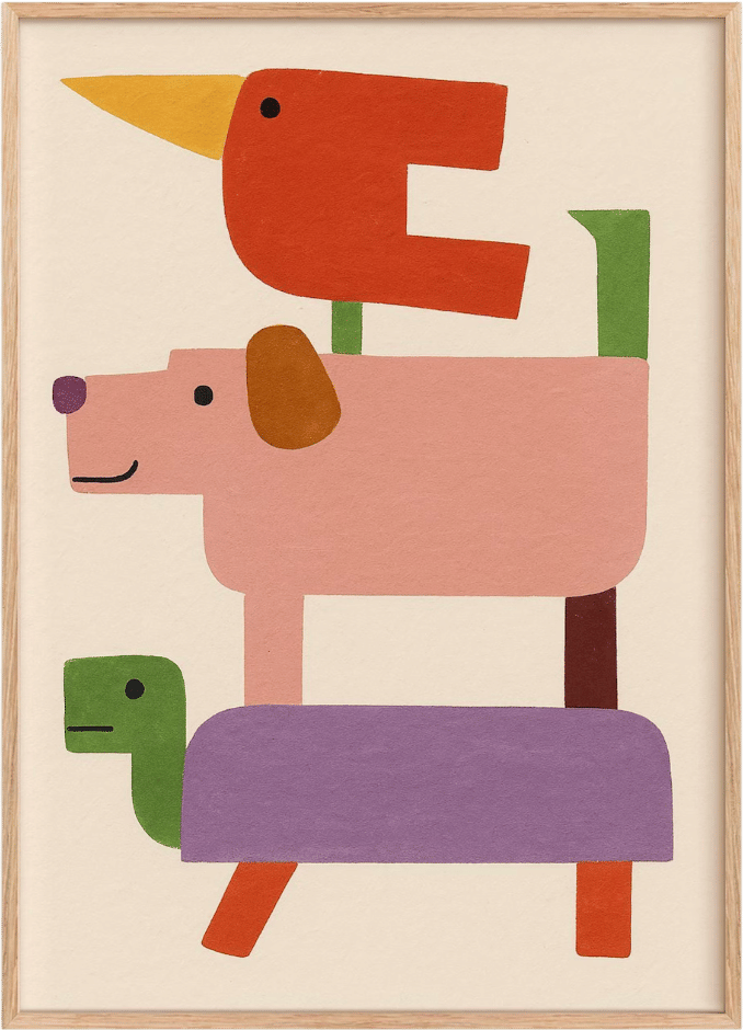 Stacked Animal Friends Print