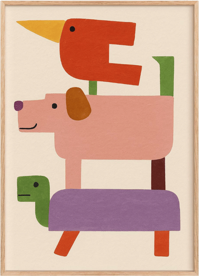 Stacked Animal Friends Print