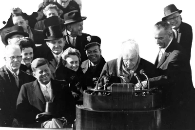 Robert Frost reciting poetry at JFK's Inauguration (1961)