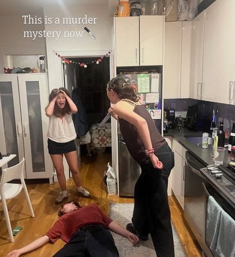 Staging a fake murder