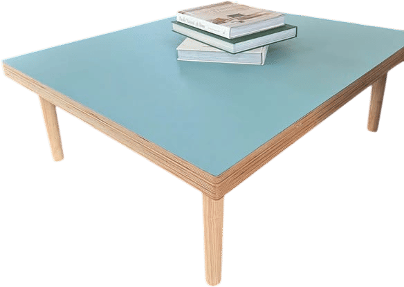 Custom Light Blue Square Coffee Table