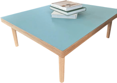 Custom Light Blue Square Coffee Table