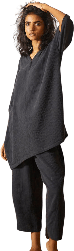 Khara Kapas Ash Co-ord Lounge Set