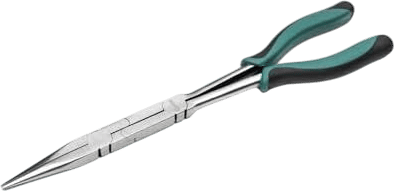 SATA Straight Body Double X-Pliers, with Green Handles & A Long-Nose Design for Access in Tight Spaces - ST70711