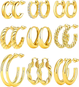 Multi pack of gold hoops