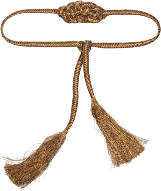 woven cord belt with tassels
