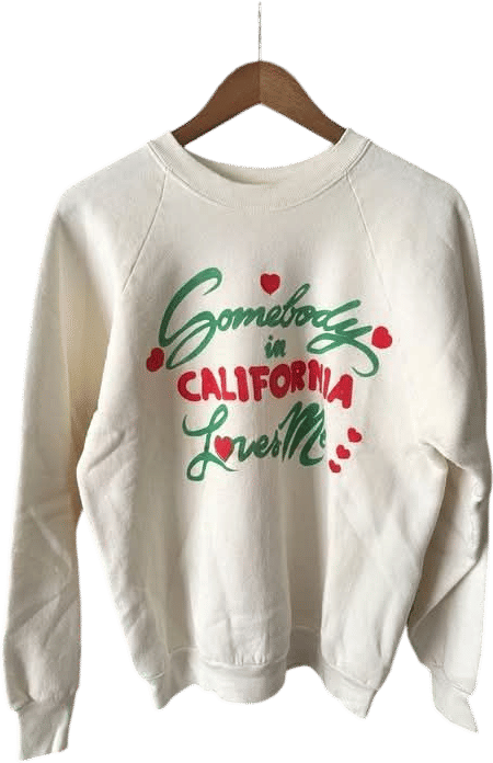 Vintage 1980s "Somebody in California Loves Me" Raglan Sweatshirt