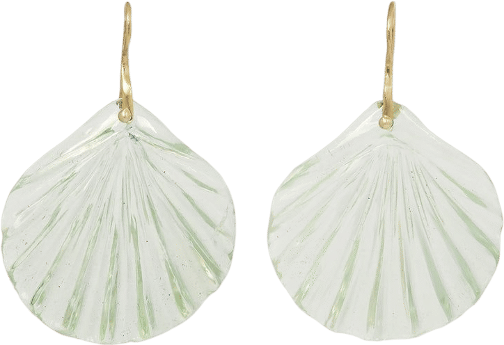 TenThousandThings Green Amethyst Stone Fan Earrings