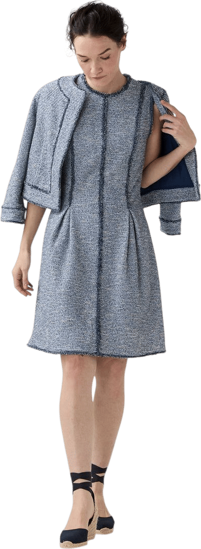 Blythe Dress in Blue/Multi Bouclé Knit