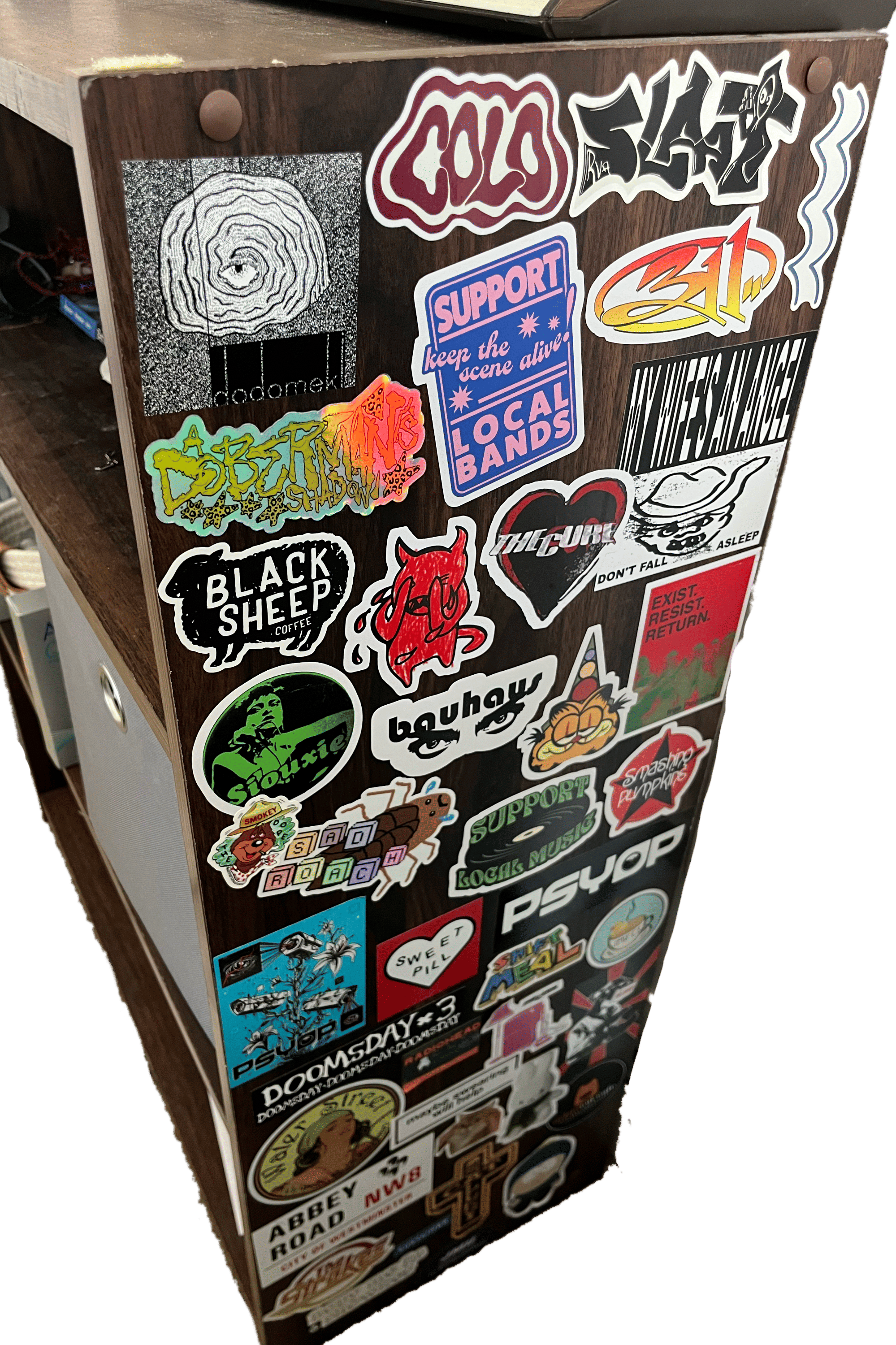 Stickered Bookshelf