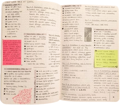 full pages of writing