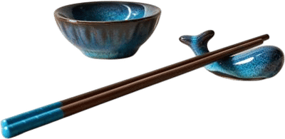 Whale Ceramic Soy Sauce Dish and Spoon Set