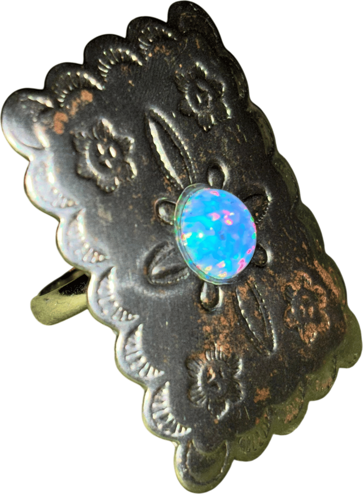 Opal Silver Concho Bandana Slide