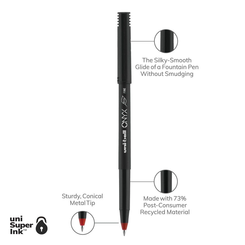 uniball onyx rollerball pen 0.7mm (black)
