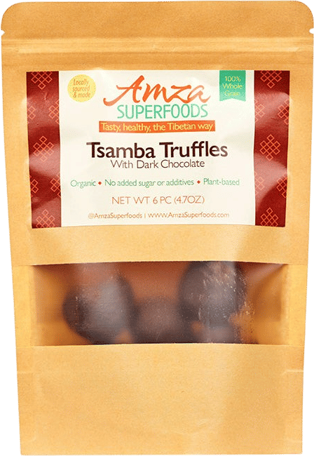 Purple Barley Tsamba Bites with Dark Chocolate