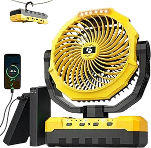 36000mAh Portable Camping Fan with Detachable Battery
