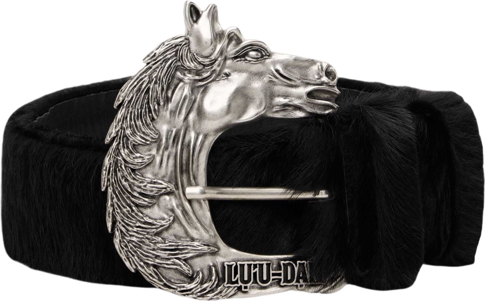 Black 'Year of the Horse' Pony Hair Cowboy Belt