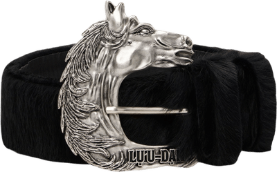 Black 'Year of the Horse' Pony Hair Cowboy Belt