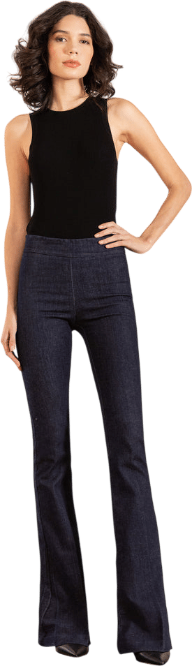 Bellini Dark Denim Flare Pants | Avenue Montaigne