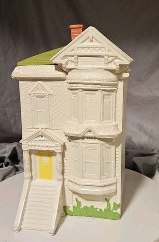 Vintage 1979 Ceramic Victorian House Cookie Jar