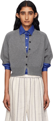 Cordera - Gray Cotton Cashmere Cardigan