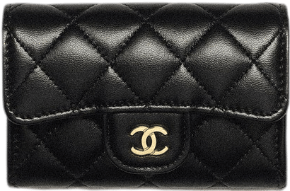 Chanel Classic Flap Card Holder - Black & Burgundy