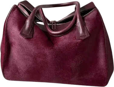 Maiyet “Gehry” pony hair satchel bag burgundy leather