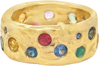 ChristinaJervey Wide Rainbow Sapphire Band