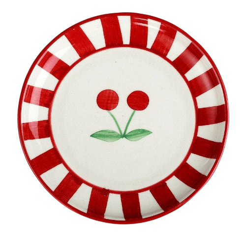 Ceramic Cherry Dessert Plate (Set of 2)