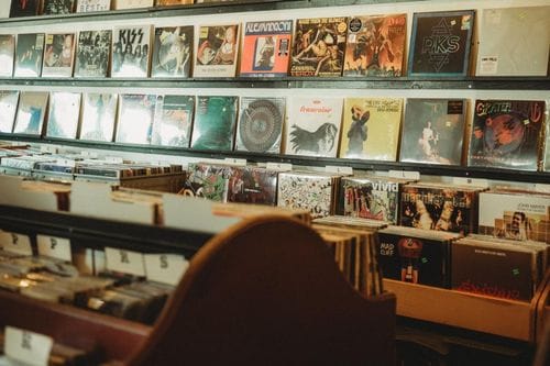 Record shopping on vacation