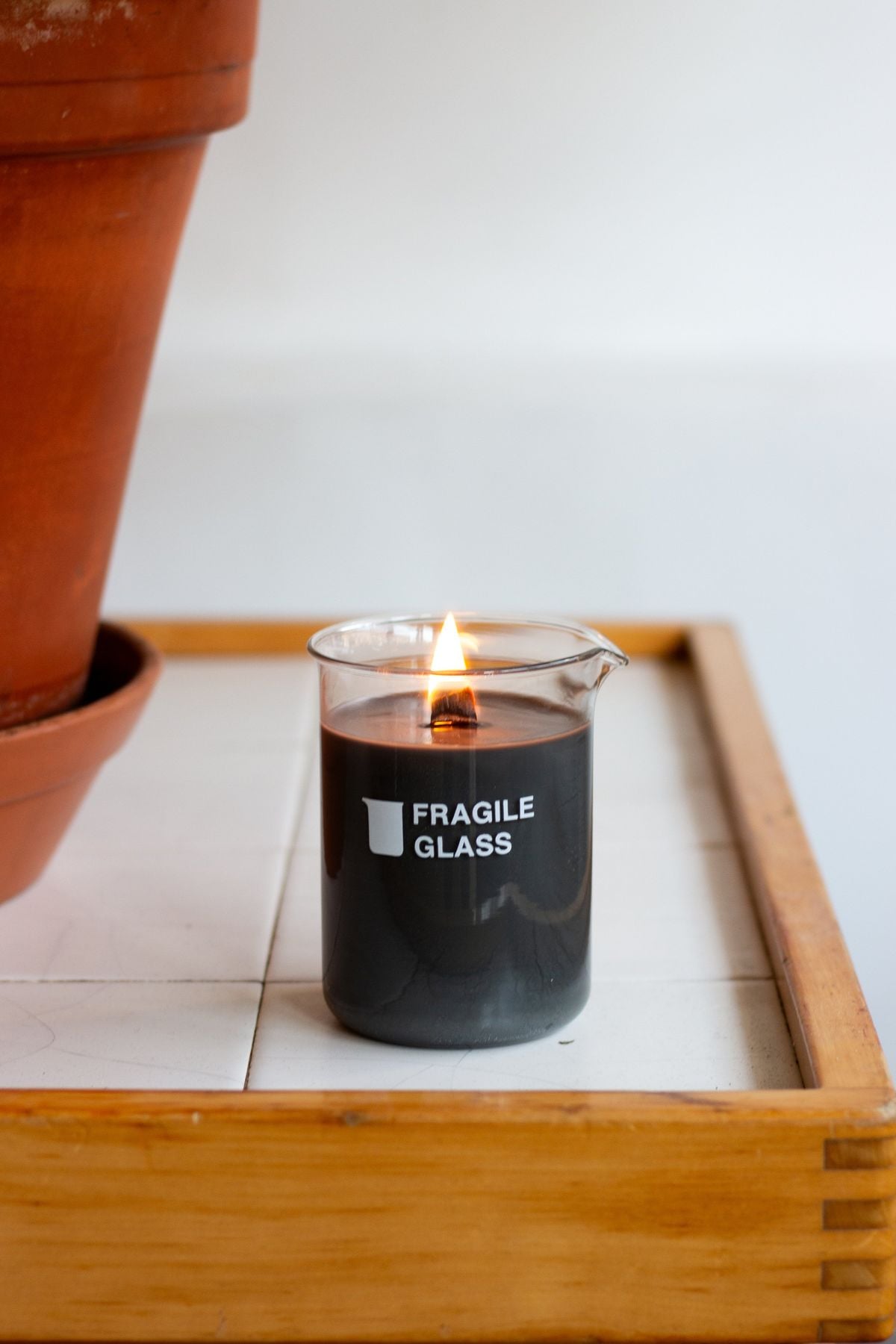 Fragile glass scented candles