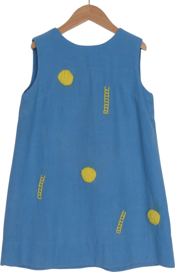 1970s Handmade Embroidered Dress