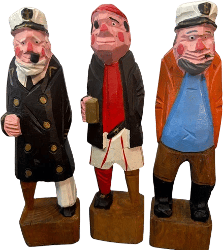 Hand carved wooden sailors