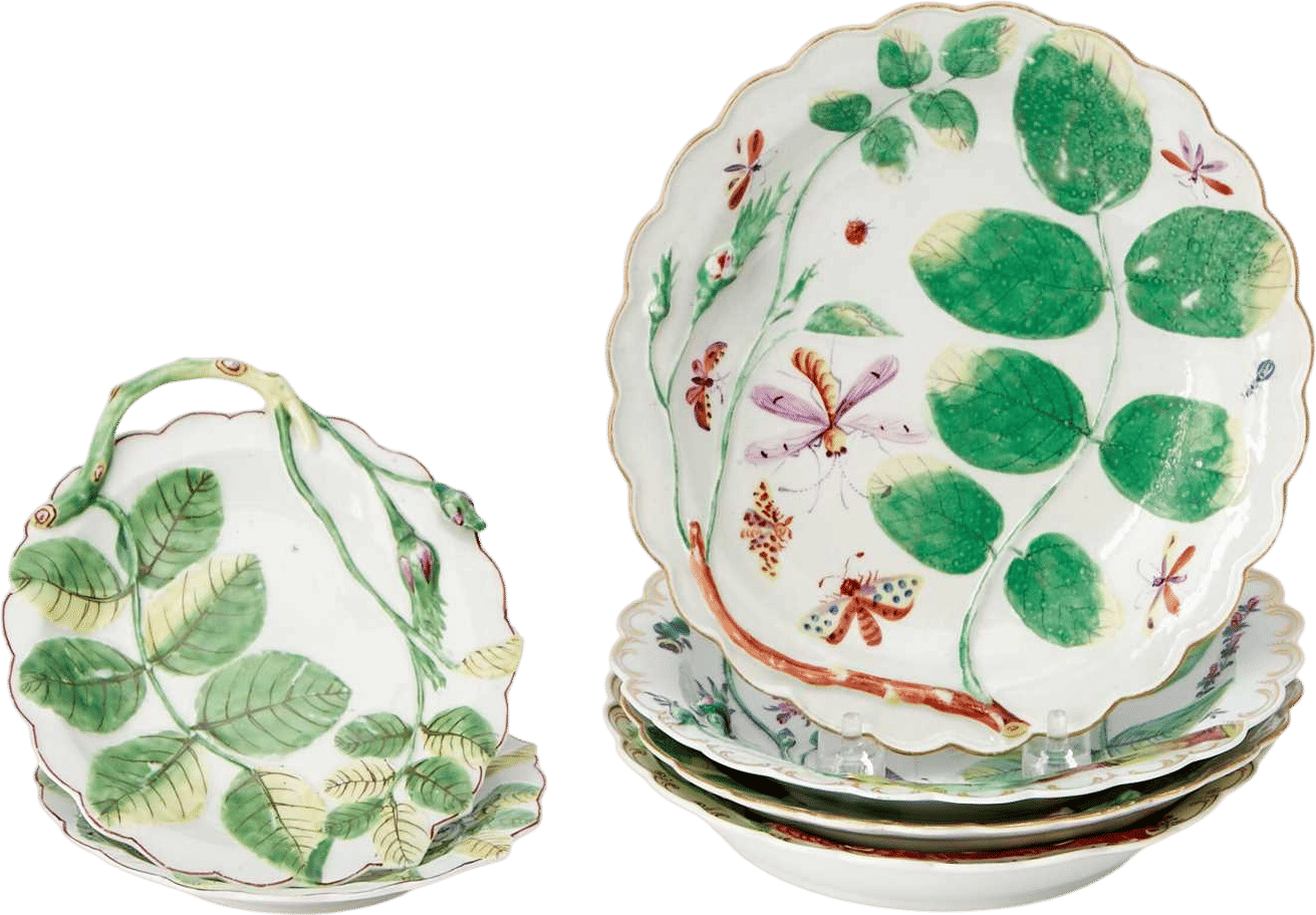 Group of Six English Blind Earl Plates